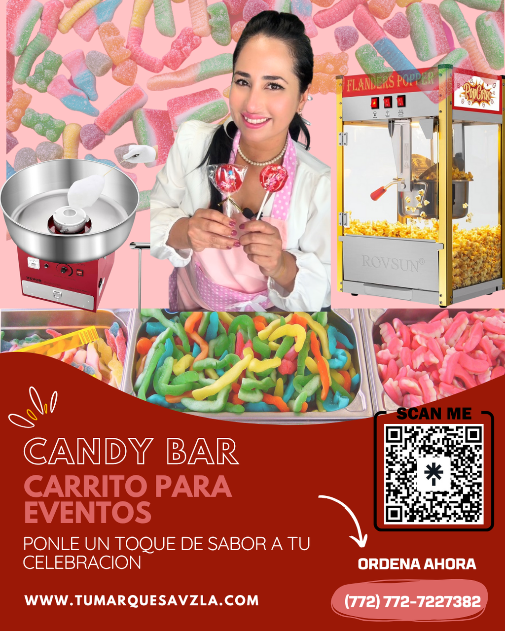 RENTA DE CARRITOS PARA EVENTOS  (cake bar )