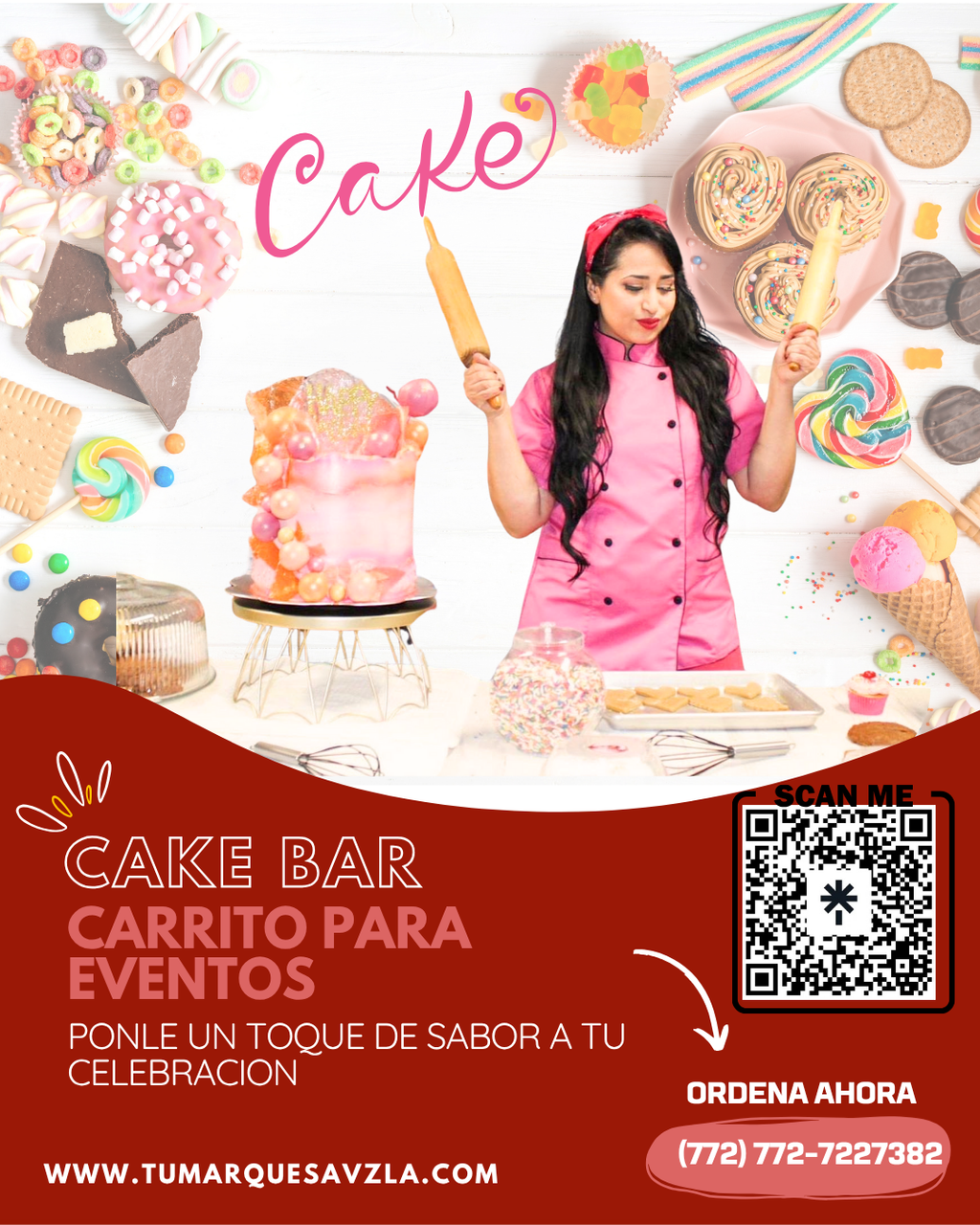 RENTA DE CARRITOS PARA EVENTOS  (cake bar )