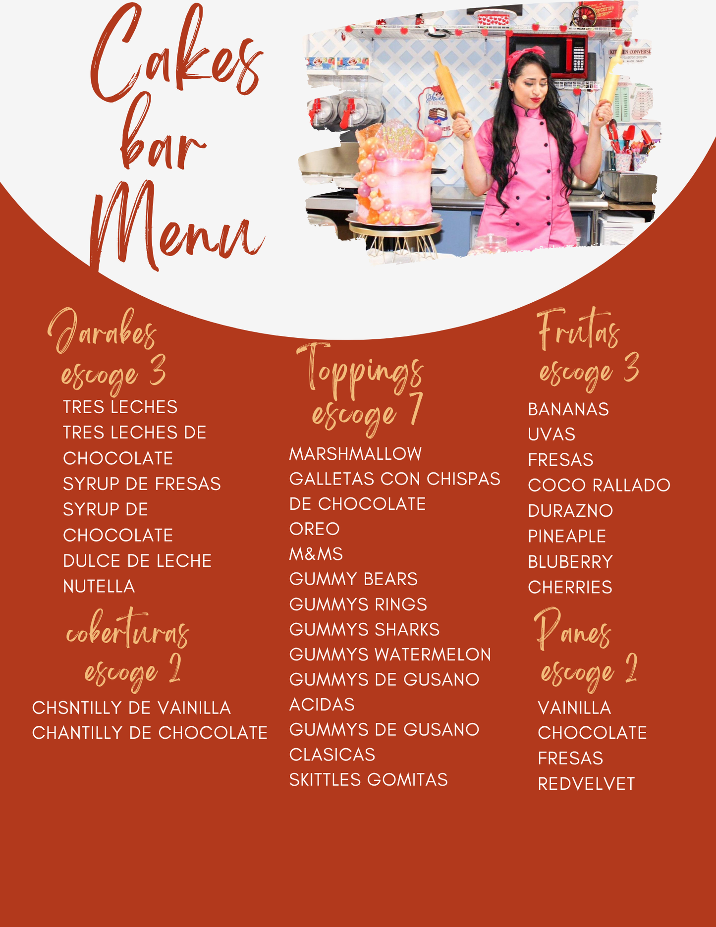 RENTA DE CARRITOS PARA EVENTOS  (cake bar )